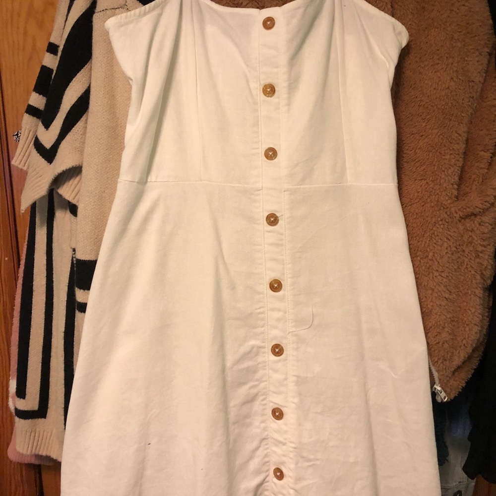 White button down dress